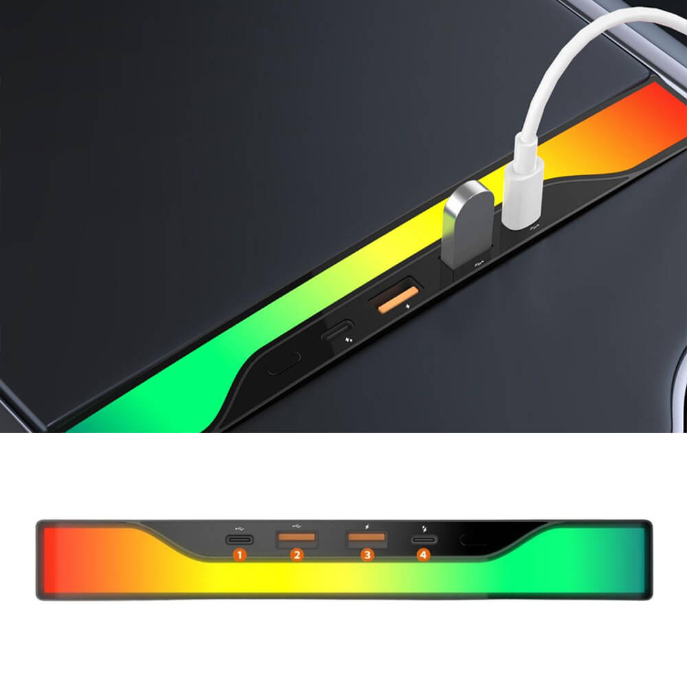 Center Console USB Hub with Ambient Lighting for Model 3 Highland/New Model Y