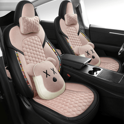 TESERY Cotton-Linen Seat Covers for Tesla Model 3