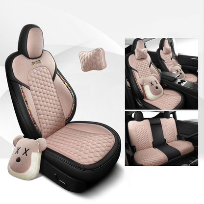 TESERY Cotton-Linen Seat Covers for Tesla Model 3