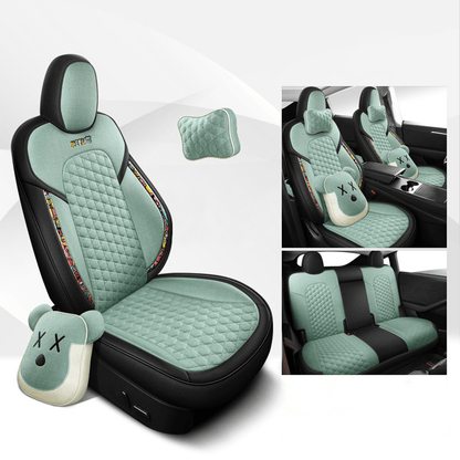 TESERY Cotton-Linen Seat Covers for Tesla Model 3