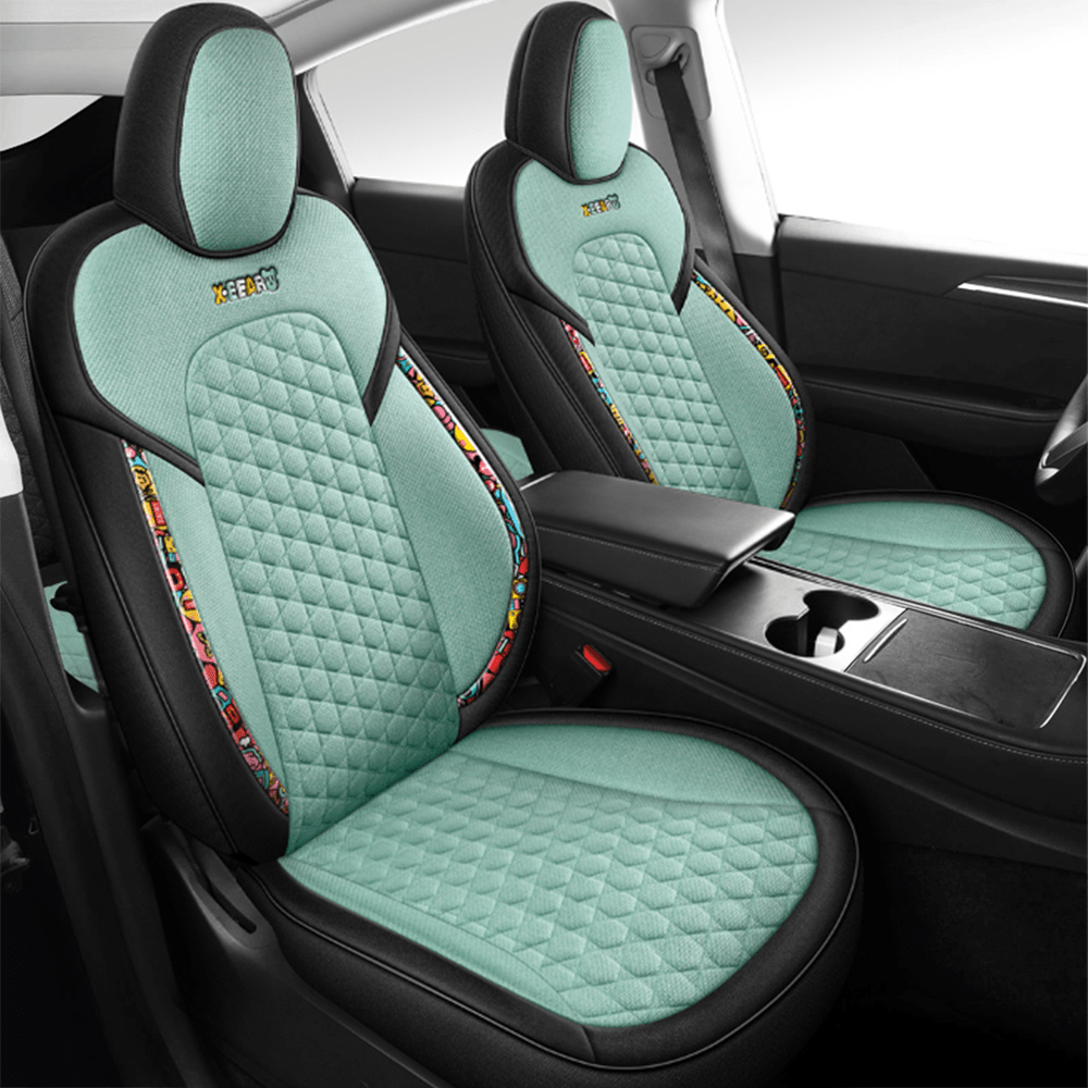TESERY Cotton-Linen Seat Covers for Tesla Model 3