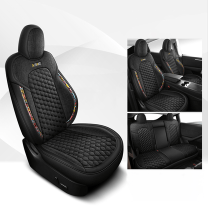 TESERY Cotton-Linen Seat Covers for Tesla Model 3