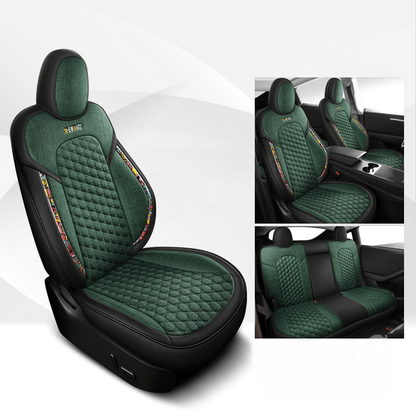 TESERY Cotton-Linen Seat Covers for Tesla Model 3