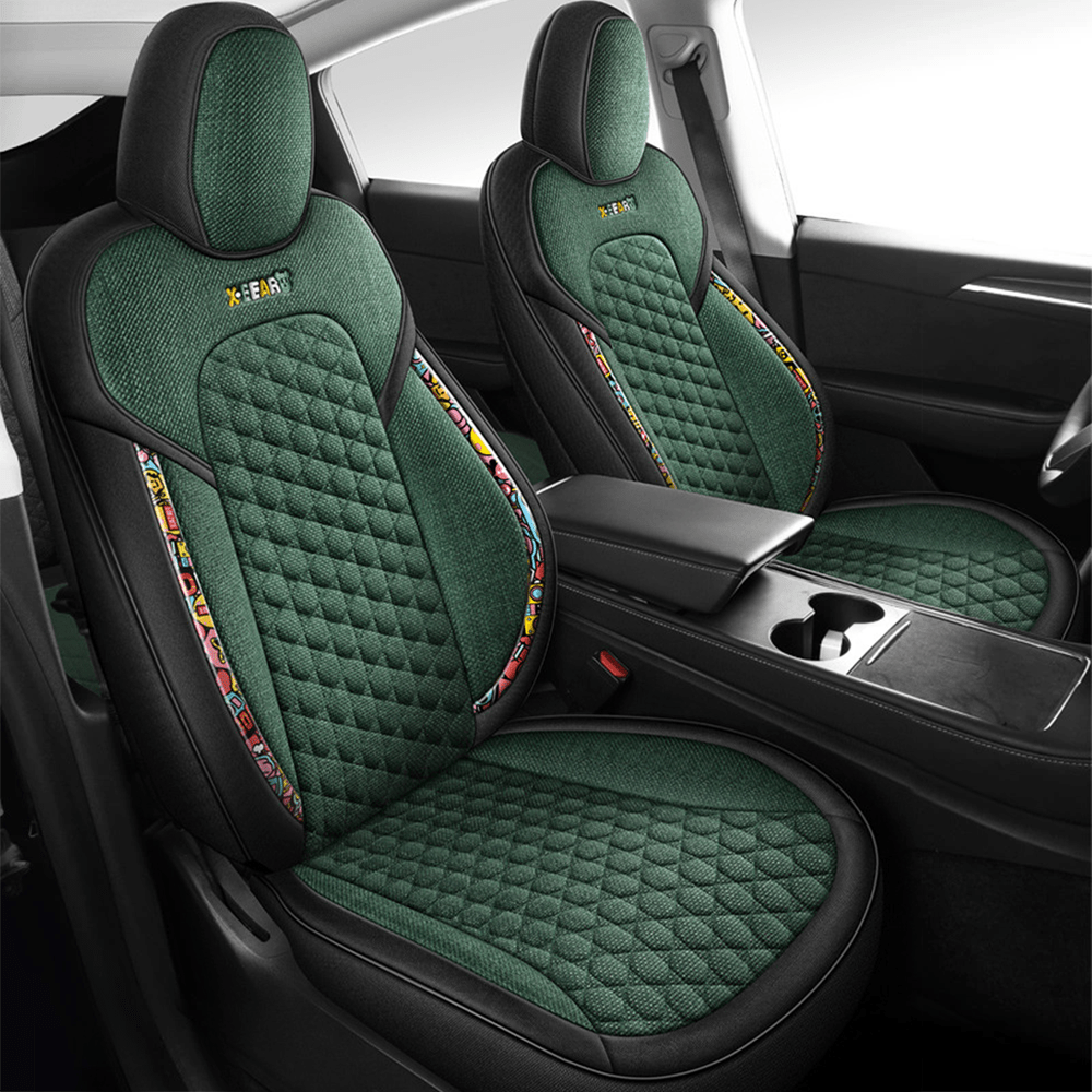 TESERY Cotton-Linen Seat Covers for Tesla Model 3