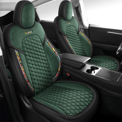 TESERY Cotton-Linen Seat Covers for Tesla Model 3
