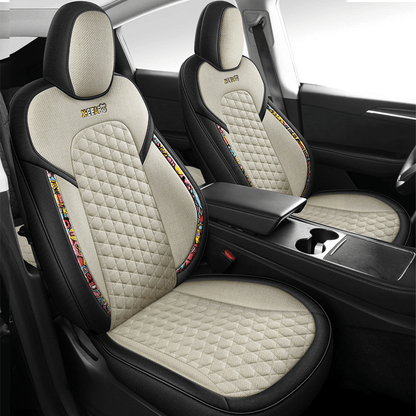 TESERY Cotton-Linen Seat Covers for Tesla Model 3