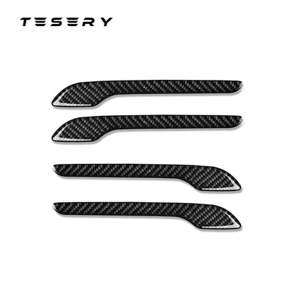 TESERY Door Handle Protect Cover for Tesla Model 3 / Y - Carbon Fiber Exterior Mods