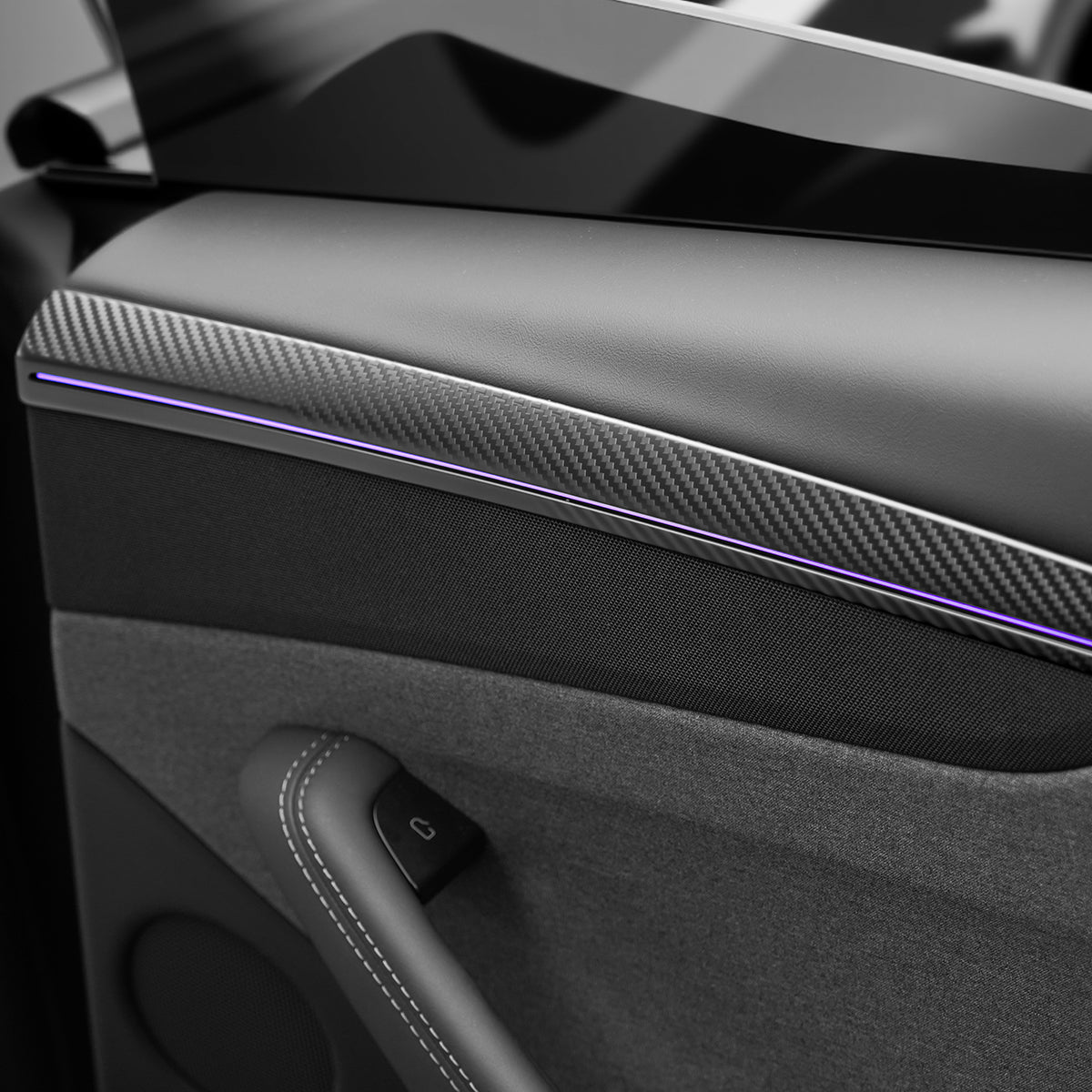 TESERY Dry Carbon Fiber Door Trim Cover for Tesla Model Y Juniper