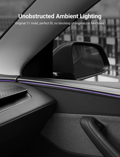 TESERY Dry Carbon Fiber Door Trim Cover for Tesla Model Y Juniper