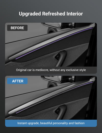 TESERY Dry Carbon Fiber Door Trim Cover for Tesla Model Y Juniper