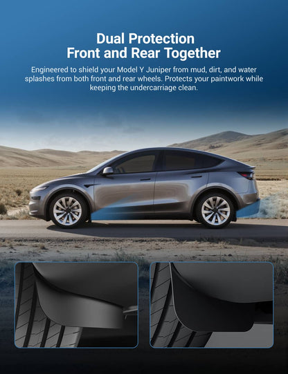 TESERY Hidden Mud Flaps Mud Guard for Model Y Juniper