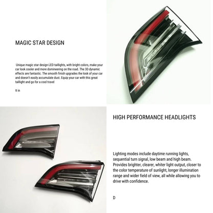 4 PIN Turn Brake Lamp & Inner Tail Light Replacement for Model 3/Y (21-24)