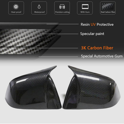 TESERY Mirror Caps for Model Y / 3 ( Sporty Style ) - Carbon Fiber Exterior Mods