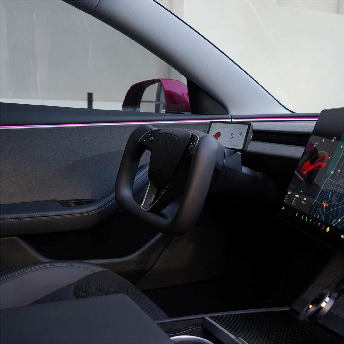 TESERY Model 3 Highland / Model Y Juniper Yoke Plaid Steering Wheel