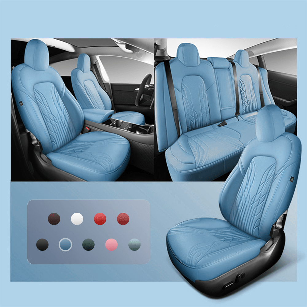 TESERY Nappa Leather Seat Covers for Model 3 Highland & Model Y Juniper