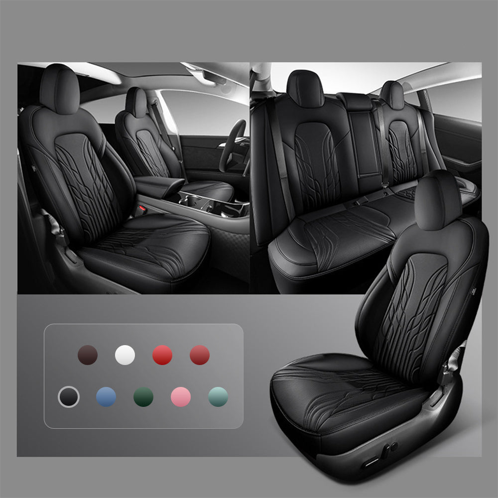 TESERY Nappa Leather Seat Covers for Model 3 Highland & Model Y Juniper