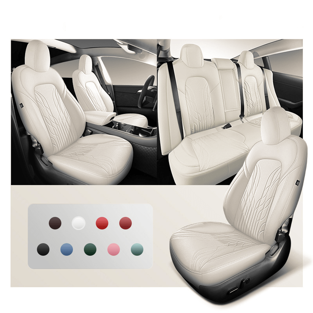 TESERY Nappa Leather Seat Covers for Model 3 Highland & Model Y Juniper