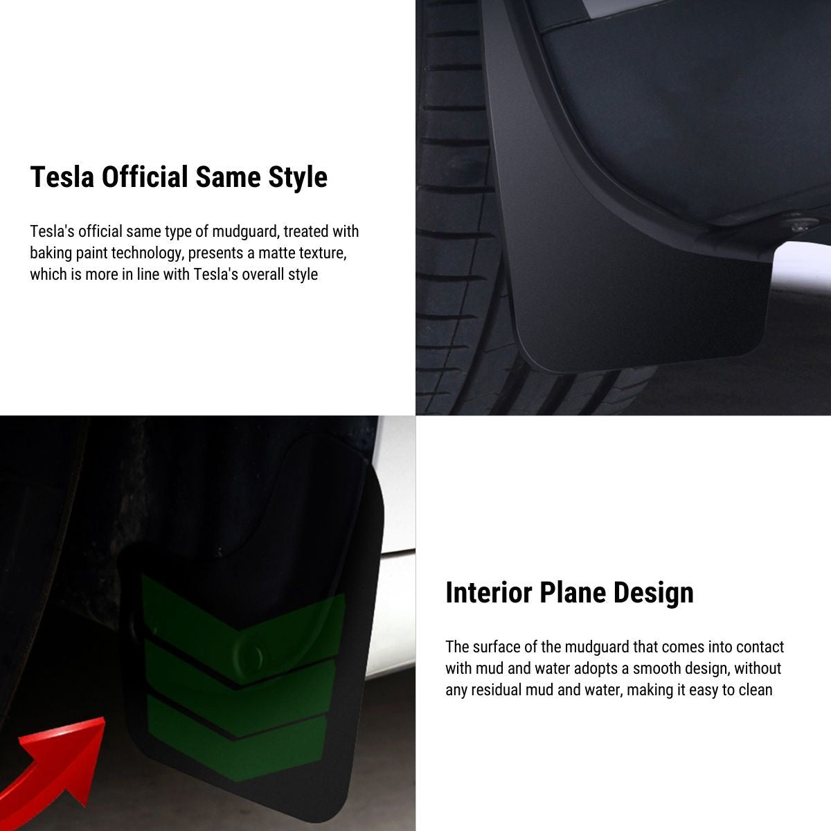 TESERY Upgraded OEM Mud Flaps Kit for Model 3/Y (4 PCS)