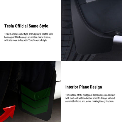 TESERY Upgraded OEM Mud Flaps Kit for Model 3/Y (4 PCS)
