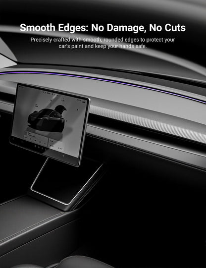 TESERY Real Dry Carbon Fiber Dashboard Cover Overlay for Model 3 Highland / Model Y Juniper