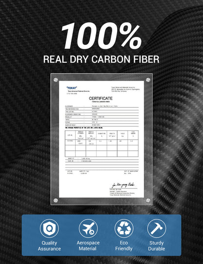 TESERY Real Dry Carbon Fiber Dashboard Cover Overlay for Model 3 Highland / Model Y Juniper