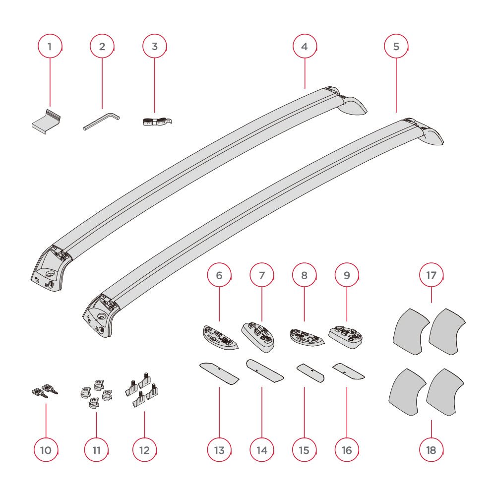 TESERY Roof Rack for Tesla Model 3 Highland / Model Y (Set of 2)