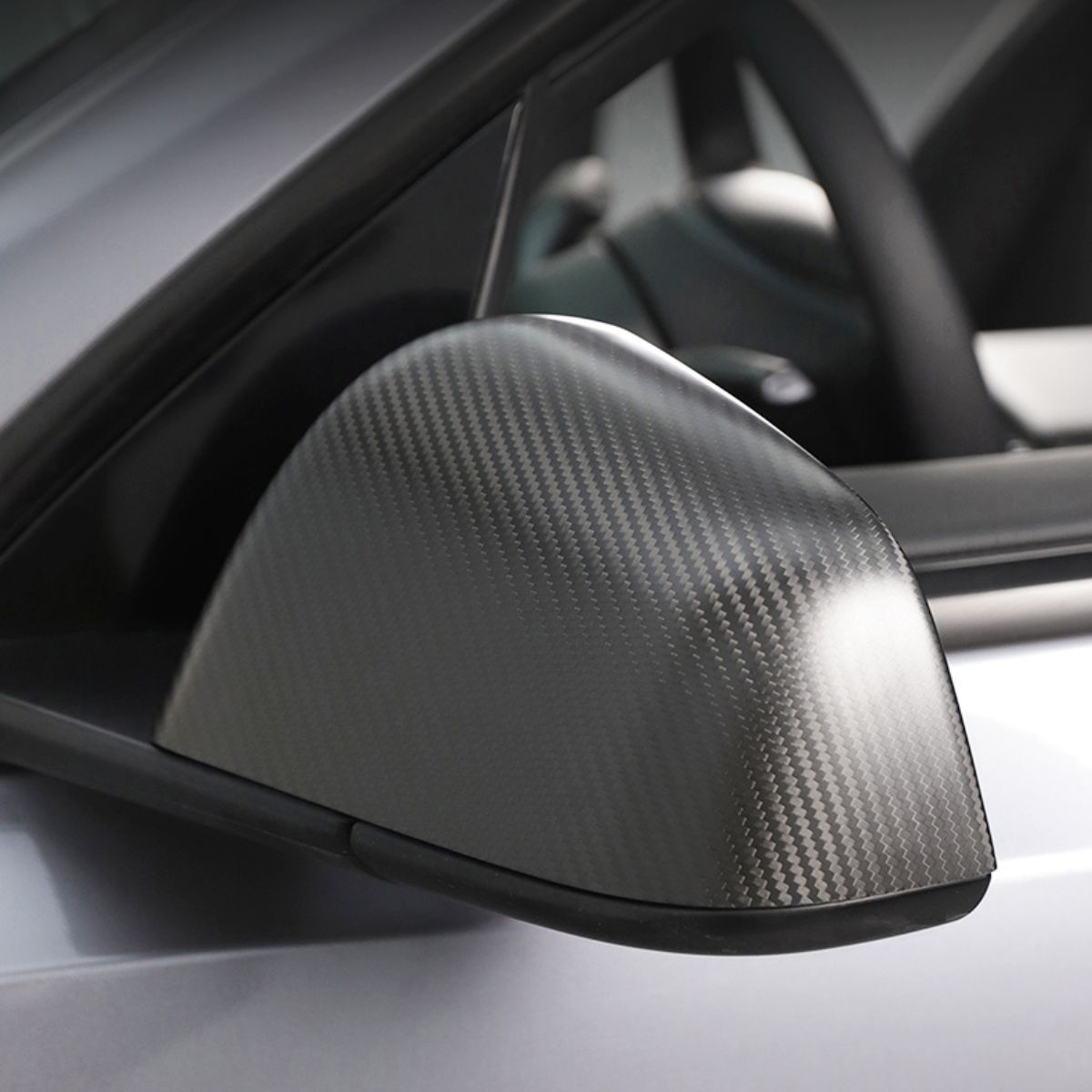TESERY Side Mirror Cover for Tesla Model Y / 3 Highland ( OEM Style ) - Carbon Fiber Mirror Caps Exterior Mods