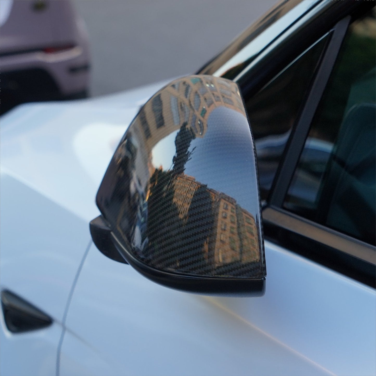 TESERY Side Mirror Cover for Tesla Model Y / 3 Highland ( OEM Style ) - Carbon Fiber Mirror Caps Exterior Mods
