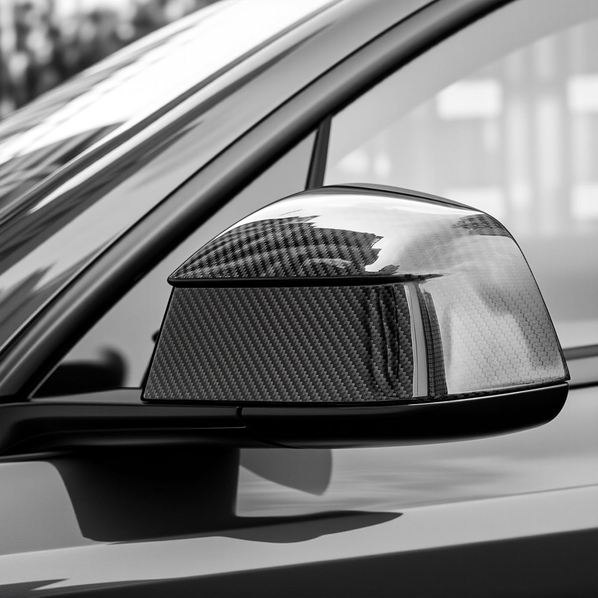 TESERY Side Mirror Cover for Tesla Model Y Juniper ( OEM Style ) - Dry Carbon Fiber Exterior Mods