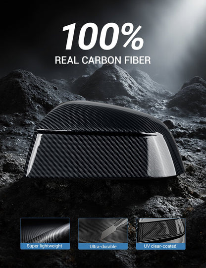 TESERY Side Mirror Cover for Tesla Model Y Juniper ( OEM Style ) - Dry Carbon Fiber Exterior Mods