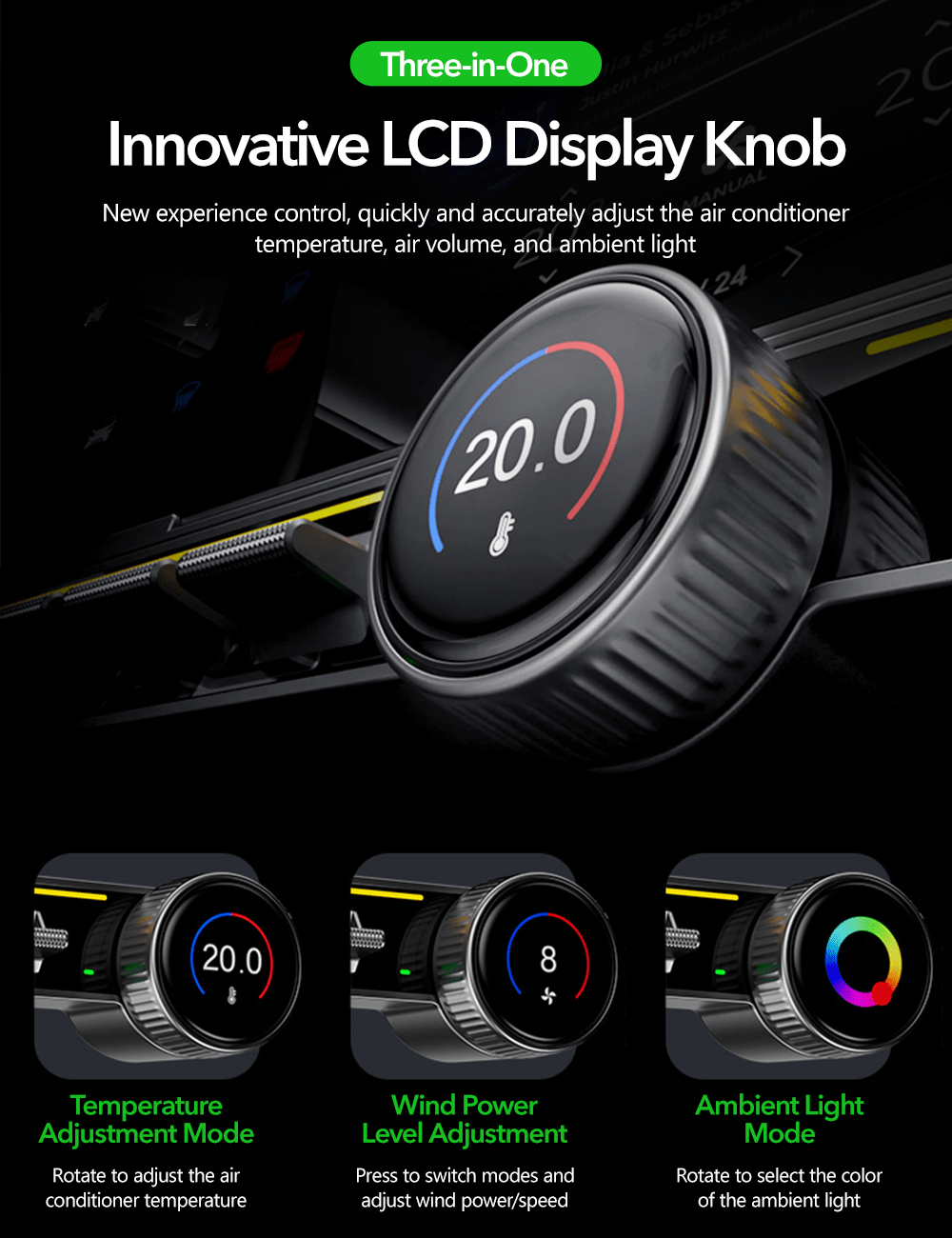 TESERY Toggle Physical Buttons for Model 3 Highland / Model Y Juniper