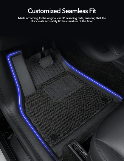 TESERY TPE+Menes Double Layer Floor Mats for Tesla Model 3 & Model Y