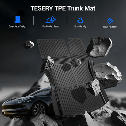 TESERY Trunk Mat With Backrest Mat for Tesla Model 3 Highland