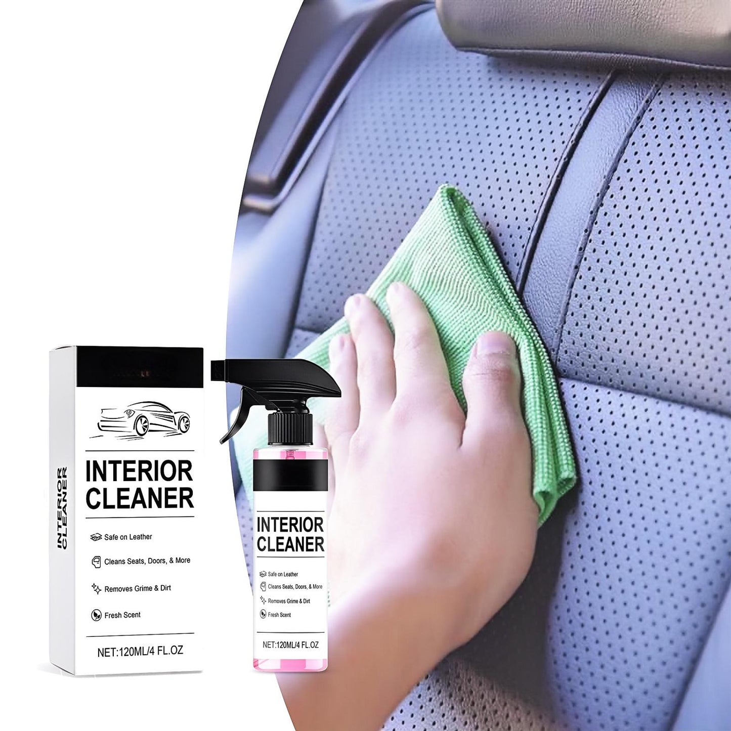 Tesla Interior Cleaner & Stain Remover for Vegan Leather | Safe on Model 3, Y, S, X Seats, Dash & Console