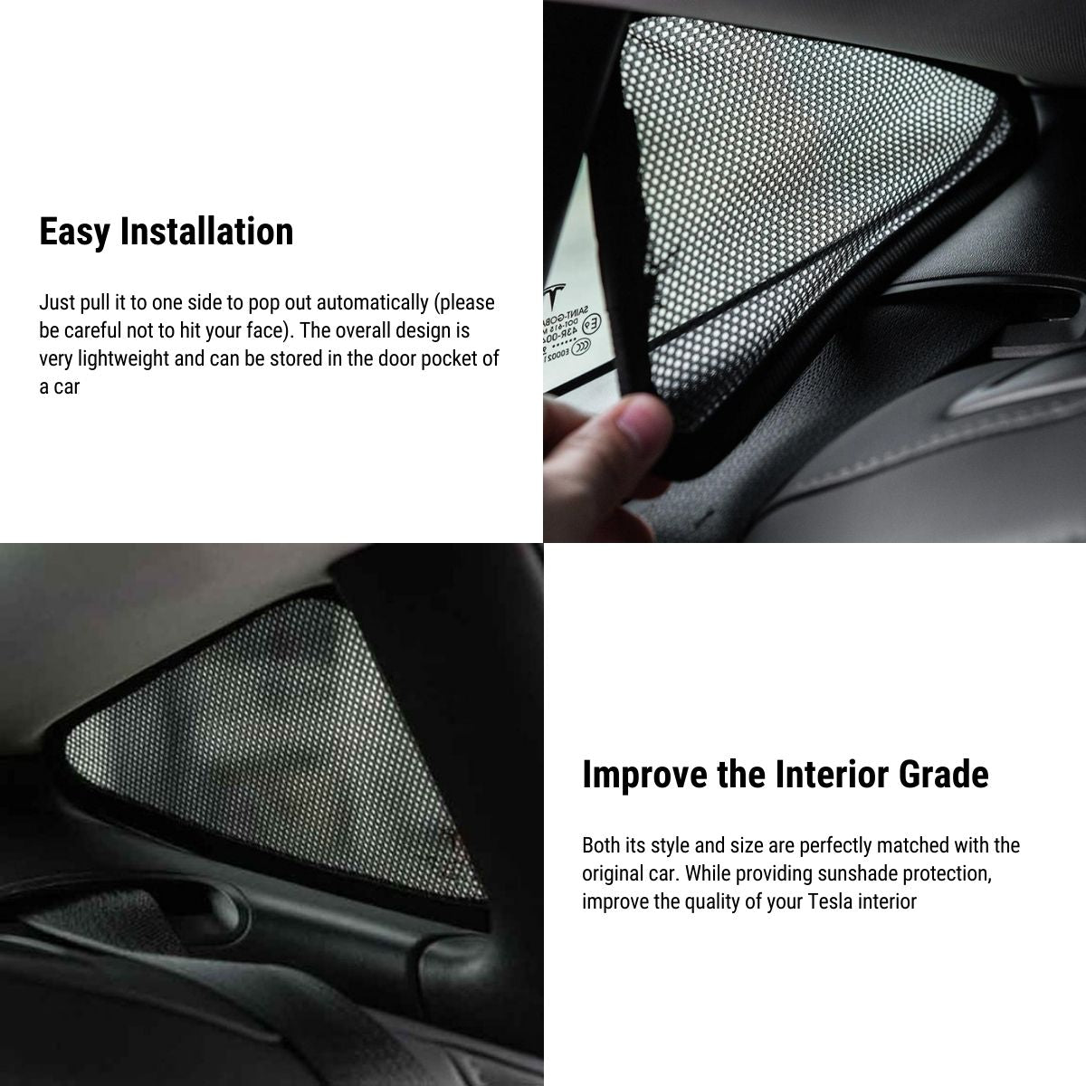 Triangular Window Shades for Tesla Model Y/3
