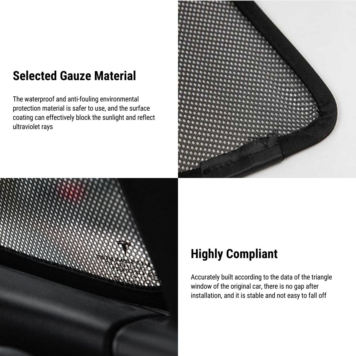Triangular Window Shades for Tesla Model Y/3