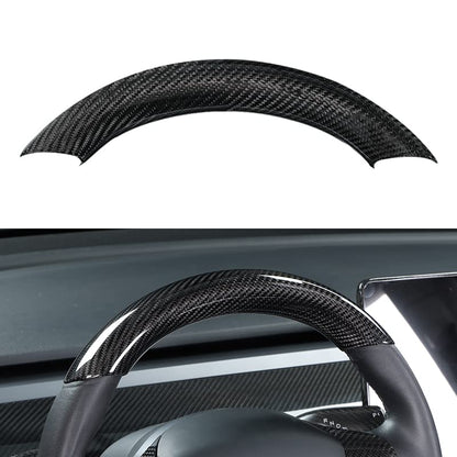 Upper / Lower Parts Steering Wheel Accessories for Tesla Model 3 / Y  -  Carbon Fiber Interior Mods