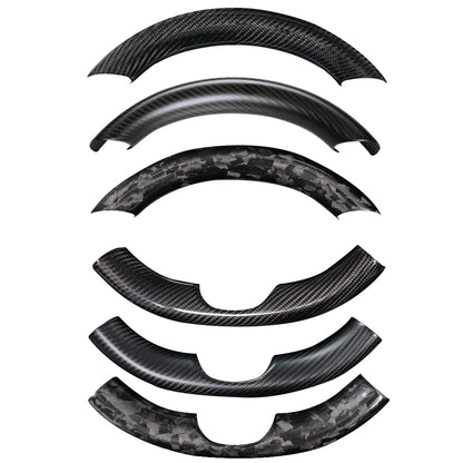 Upper / Lower Parts Steering Wheel Accessories for Tesla Model 3 / Y  -  Carbon Fiber Interior Mods