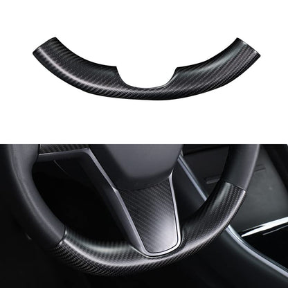 Upper / Lower Parts Steering Wheel Accessories for Tesla Model 3 / Y  -  Carbon Fiber Interior Mods