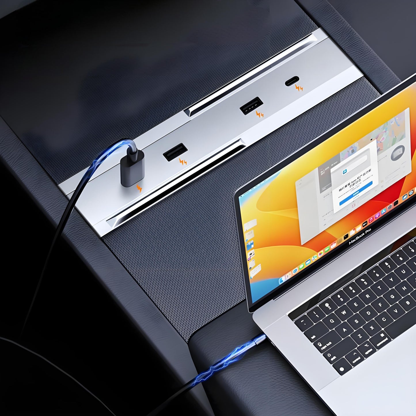 USB Hub Central Control Expansion Dock for Tesla Model 3 Highland & New Model Y