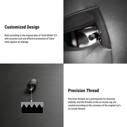Valve Stem Caps 4 Pack Fit Suitable for Tesla 3/Y/S/X 2017-ON