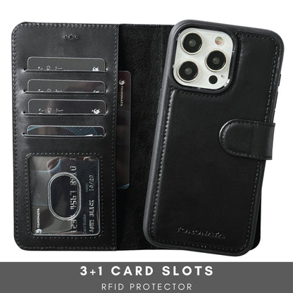 Vegas Premium Leather iPhone 15 Plus Wallet Case with MagSafe | Detachable RFID Blocking Luxury Wallet