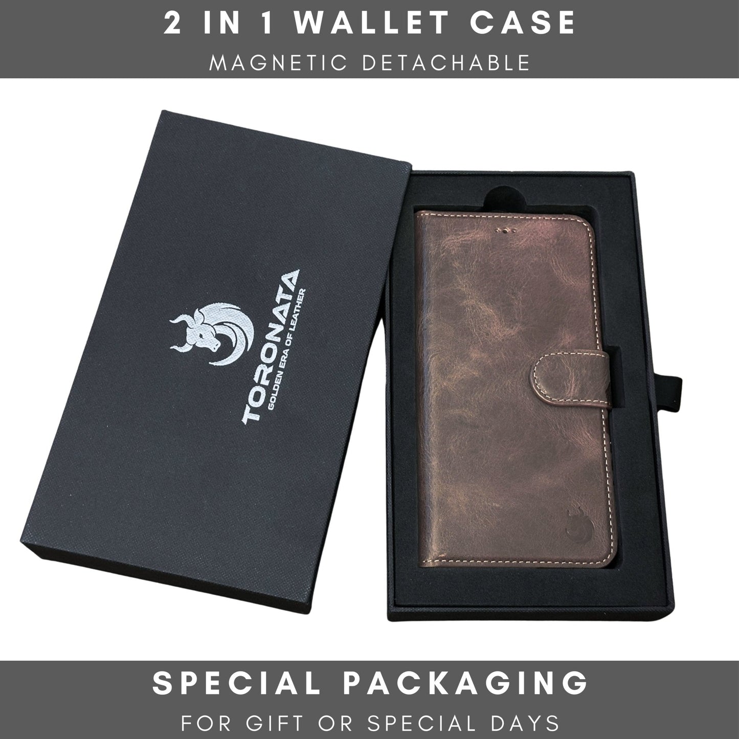 Vegas Premium Leather iPhone 15 Pro Max Wallet Case with MagSafe | Detachable RFID Blocking Luxury Wallet