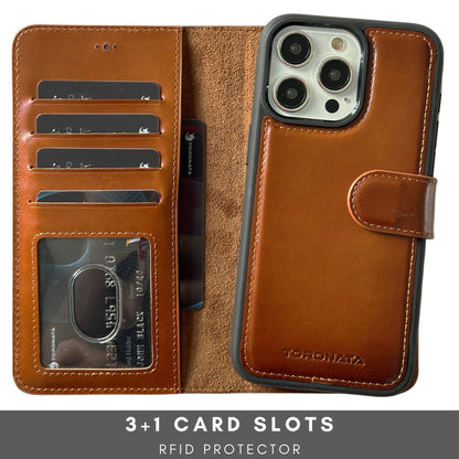 Vegas Premium Leather iPhone 15 Pro Max Wallet Case with MagSafe | Detachable RFID Blocking Luxury Wallet