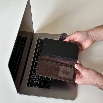 Vegas Premium Leather iPhone 15 Wallet Case with MagSafe | Detachable RFID Blocking Luxury Wallet