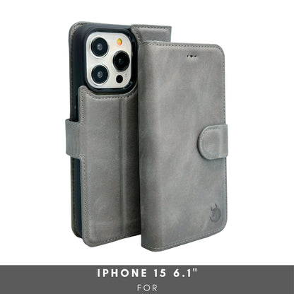 Vegas Premium Leather iPhone 15 Wallet Case with MagSafe | Detachable RFID Blocking Luxury Wallet
