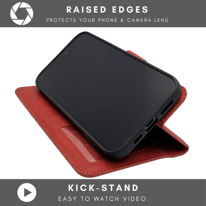 Vegas Premium Leather iPhone 15 Wallet Case with MagSafe | Detachable RFID Blocking Luxury Wallet