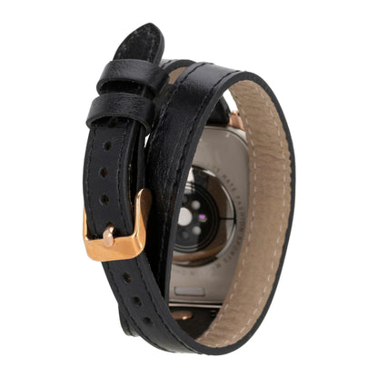 Vernon Double Tour Leather Bands for Apple Watch 9, Ultra 2 and SE