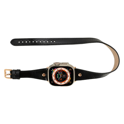 Vernon Double Tour Leather Bands for Apple Watch 9, Ultra 2 and SE