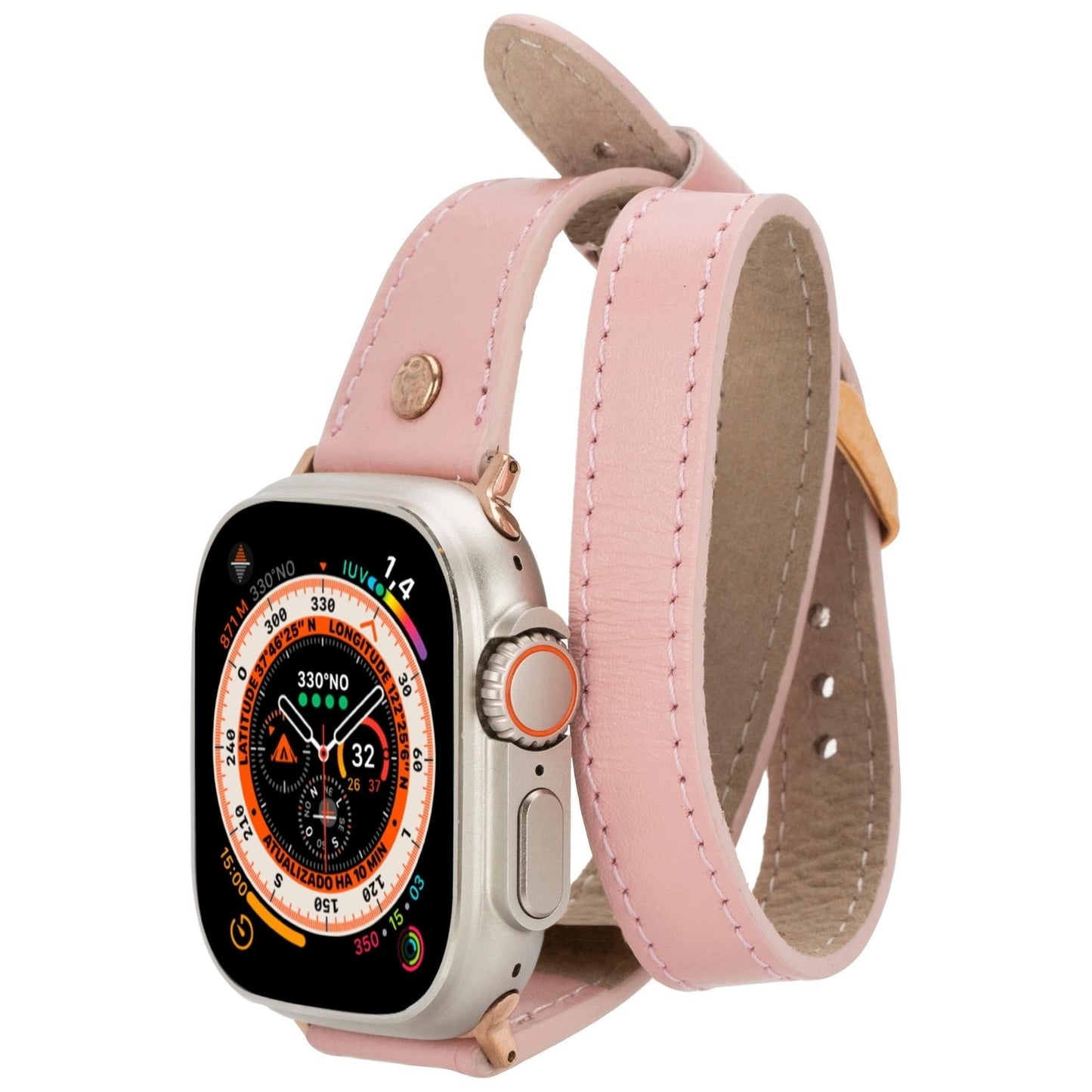 Vernon Double Tour Leather Bands for Apple Watch 9, Ultra 2 and SE